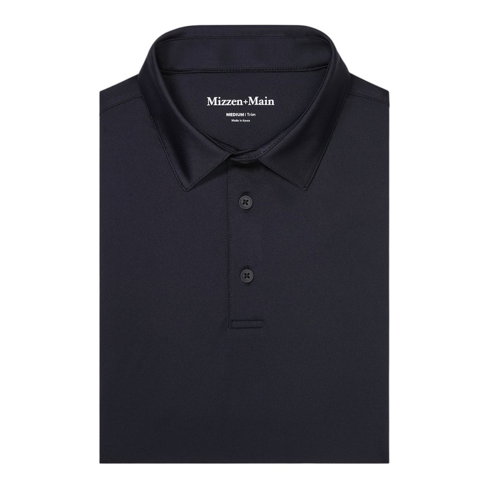 Mizzen + Main Versa Polo Men Size XL Short Sleeve Solid Black Classic Fit Golf
